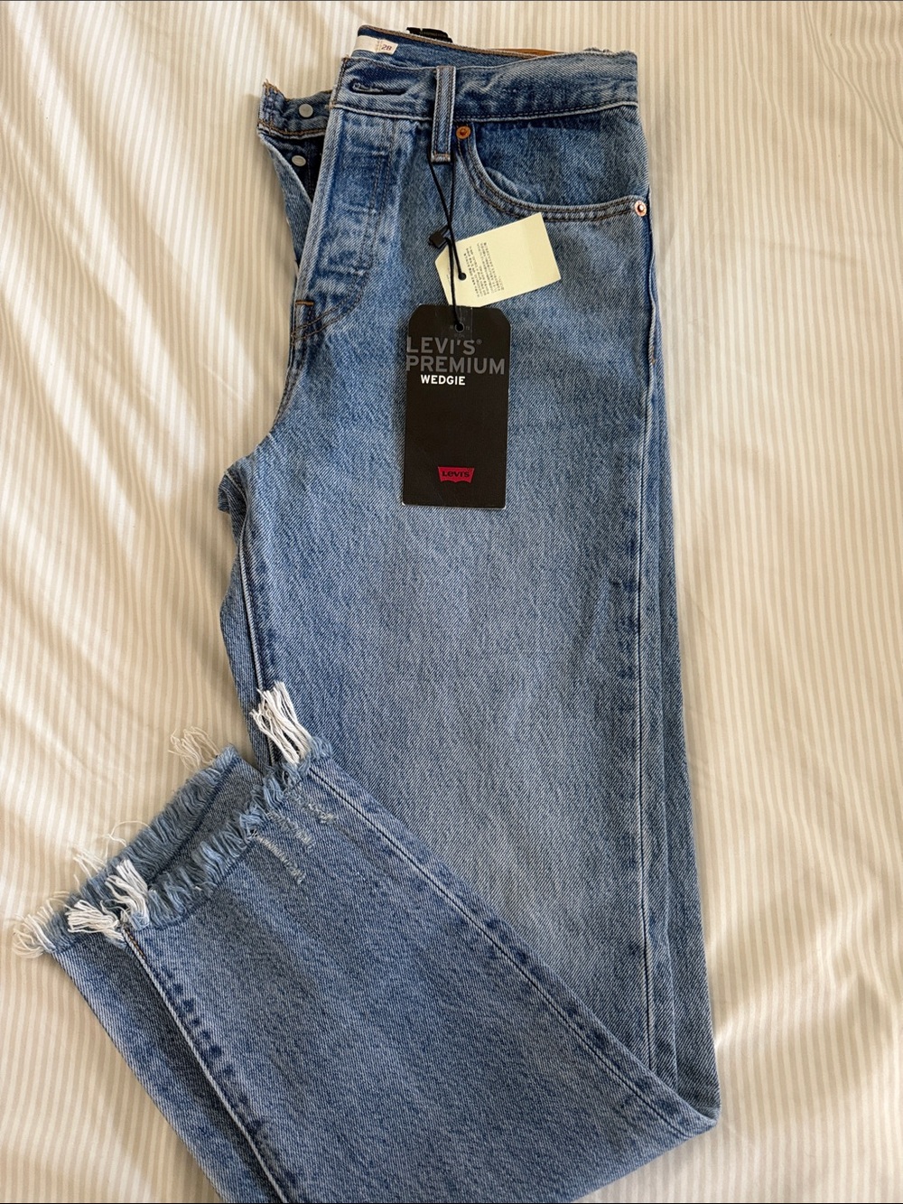 Levi's Light Blue High-Rise Straight Wedgie Jeans